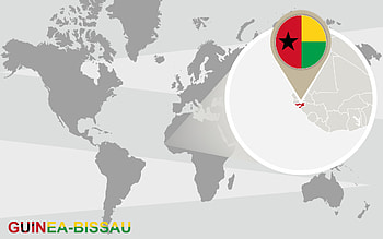 Detailed map, Guinea-Bissau highlighted, Accurate representation, Artistic depiction HD wallpaper
