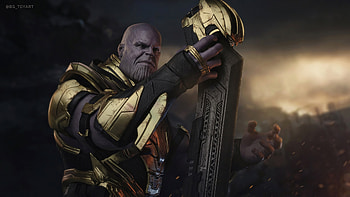 Thanos, art , Cosmic destruction, Marvel artwork HD wallpaper
