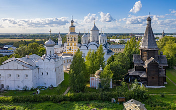 Monastery in Northern Russia, monastery, church, panorama, Russia HD wallpaper