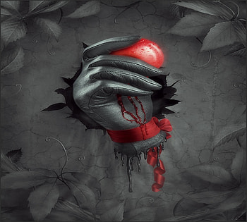 GOTHIC TALE OF SNOW WHITE, gothic, apple, blood, hand HD wallpaper