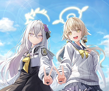 Ajitani Hifumi & Shirasu Azusa, Shirasu Azusa, Ajitani Hifumi, video game, Blue Archive HD wallpaper