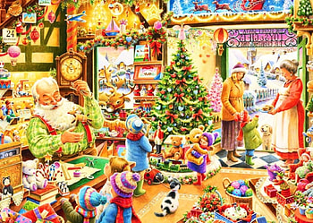 Christmas Shop, artwork, people, toys, painting HD wallpaper
