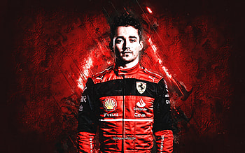 Charles Leclerc, Formula 1, Scuderia Ferrari, F1, portrait, Monegasque racing driver, Leclerc Ferrari, red stone background, grunge art, 2022, Ferrari HD wallpaper