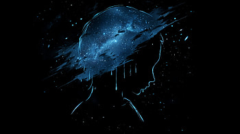 Melancholic Cosmos: A Artistic Exploration, artistic, sad, silhouette, galaxy, space HD wallpaper