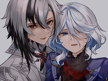 Genshin Impact : Arlecchino & Furina Intense Encounter, Genshin Impact, Arlecchino (Genshin Impact), Furina (Genshin Impact) HD wallpaper
