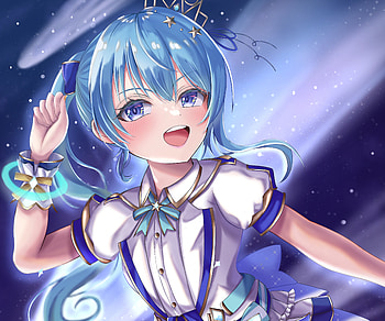 Hoshimachi Suisei, hololive, Hoshimachi Suisei, Anime, Virtual Youtuber HD wallpaper