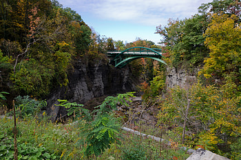 Landscape, Nature, Trees, Rocks, Bridge HD wallpaper