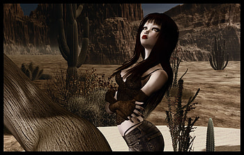 Sexy Girl, sexy, desert, girl, 3d HD wallpaper