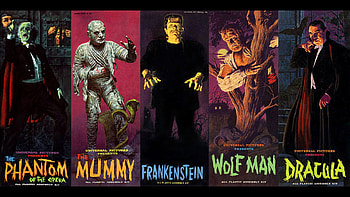 James Bama's box cover art for the classic Aurora monster model kits. HD wallpaper