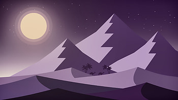Silhouette, night, desert, digital art HD wallpaper