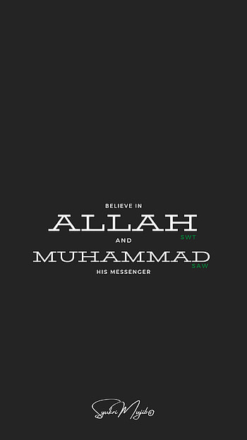 Believe in Allah, pattern, logo HD phone wallpaper
