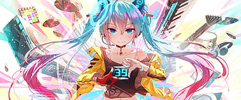 Hatsune Miku music, Anime girl HD wallpaper