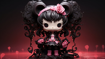 Kuromi Hello Kitty for, Kuromi (Onegai My Melody), doll, gothic, pink, black HD wallpaper