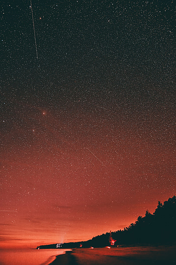Twilight, Beach, Dark, Starry Sky, Dusk HD phone wallpaper
