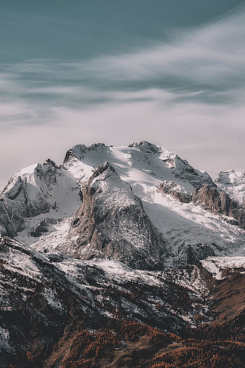 Cliff, peak, mountain, glacier, nature HD phone wallpaper