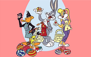 Coloring Easter Eggs, Bugs Bunny, Lola Bunny, Cartoon HD wallpaper