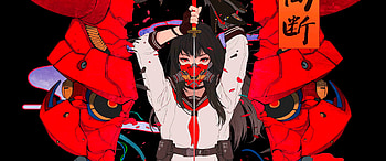 samurai, Anime, katana, cyberpunk, anime girl HD wallpaper