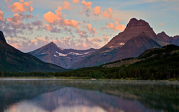 Nature, Sky, Mountains, Clouds, Lake, Evening, Air HD wallpaper