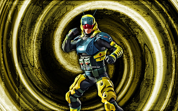 Pillar, yellow grunge background, Fortnite, vortex, Fortnite characters, Pillar Skin, Fortnite Battle Royale, Pillar Fortnite HD wallpaper