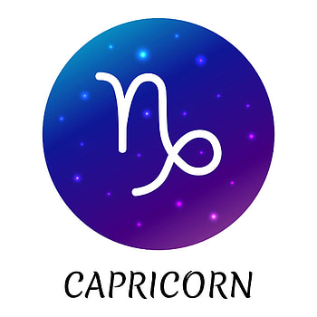 Capricorn vector icon, Starry gradient design, Astrological element HD phone wallpaper