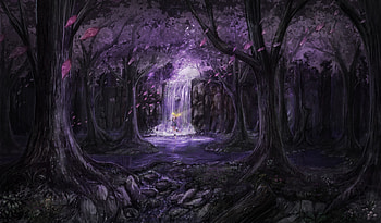 Anime Landscape Trees Dress Fairies , anime, artist, artwork, digital-art HD wallpaper