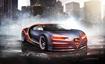 Bugatti Chiron Superman, bugatti-chiron, superman, cars, artist, superheroes-cars HD wallpaper