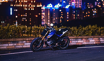 Sports bike, night, city HD wallpaper