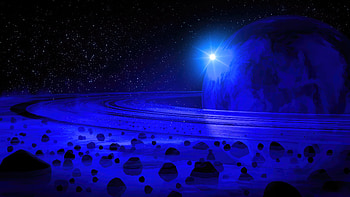 Frozen Fortress Ice Planet Encircled By Rocks, planet, digital-universe, artist, artwork, digital-art, deviantart HD wallpaper