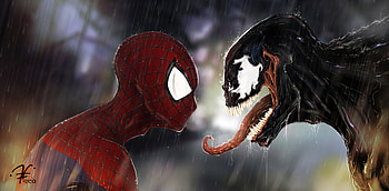 Spiderman Vs Venom Digital Artwork, spiderman, venom, artist, artwork, behance, superheroes HD wallpaper