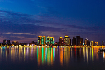 Cities, Night City, Skyscrapers, Panorama, Beren HD wallpaper