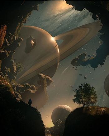 Saturn too close, atmosphere, sky, astronaut, space HD phone wallpaper