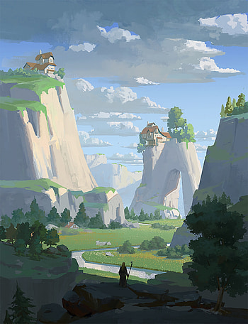 Art, Rocks, House, Traveler, Wayfarer HD phone wallpaper