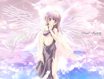 anime angel, wings, angel, girl, anime HD wallpaper
