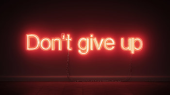Dont Give Up, motivation, typography, neon, glow, artist, artwork, digital-art HD wallpaper