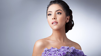 Beauty, model, jose carlos martinez, purple, face, girl, woman HD wallpaper