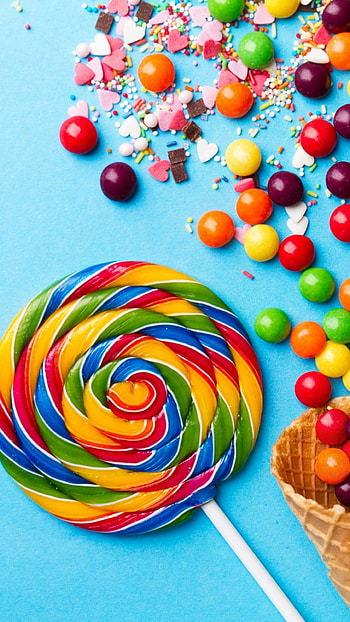 Waffle cone candy , Sweet and delicious, Perfect for smarts, Tempting treat HD phone wallpaper