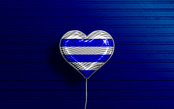 I Love Dunkirk, , realistic balloons, blue wooden background, Day of Dunkirk, french cities, flag of Dunkirk, France, balloon with flag, Dunkirk flag, Dunkirk HD wallpaper
