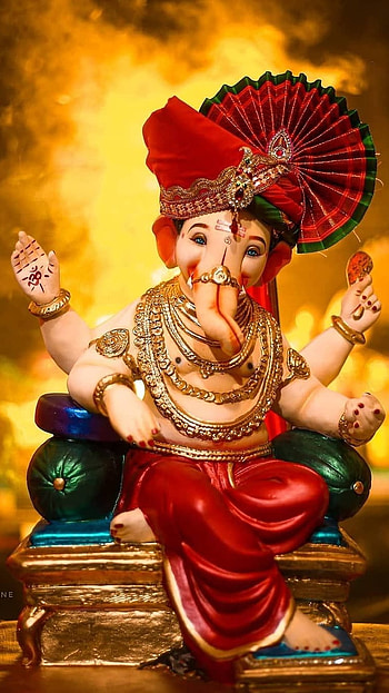 Ganpati Bappa, Orange Smoke, Background HD phone wallpaper
