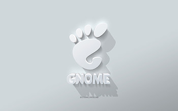 GNOME logo, white background, GNOME 3d logo, 3d art, GNOME, 3d GNOME emblem HD wallpaper