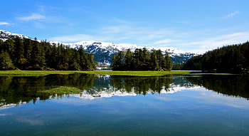Lake in Alaska, alaska, mountain, lake, reflection, trees, nature, sky, water, forest HD wallpaper