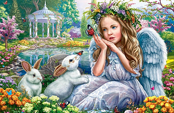 little angel, nature, angel, abstract, fantasy HD wallpaper