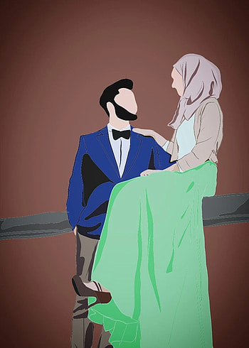 The Muslims Cartoon , Islamic Couple HD phone wallpaper