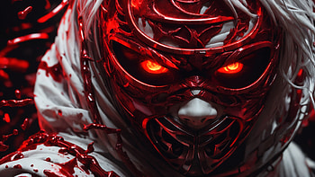 White Haired Shinobi, white hair, red, ninja, warrior, Killer HD wallpaper