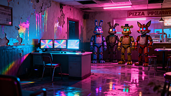 Five Nights at Freddy's — Neon Nightshift HD wallpaper