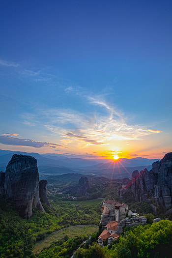 Nature, Sun, Lock, Rocks, Beams, Rays HD phone wallpaper
