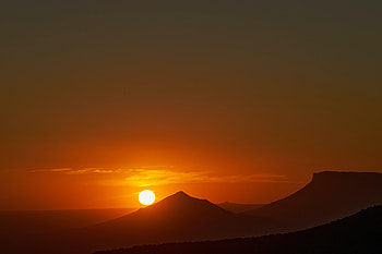 Nature, Sunset, Sky, Mountains, Sun HD wallpaper