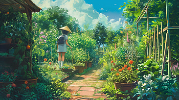 Serenity in Bloom: Garden, gardening, garden, nature, flower, path HD wallpaper