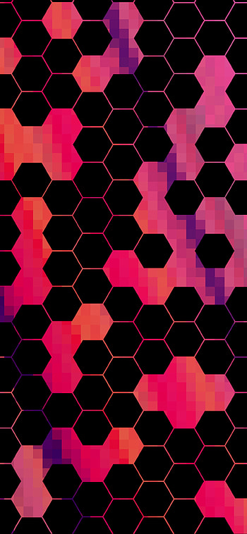 Honeycomb Abstract, red, pink, Amoled, Maze HD phone wallpaper