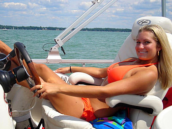 Girl and Boat, beautiful, , girl-and-boat HD wallpaper