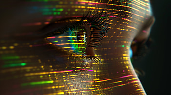 Digital Woman's Eye, woman, eye, light, colors, Abstract HD wallpaper